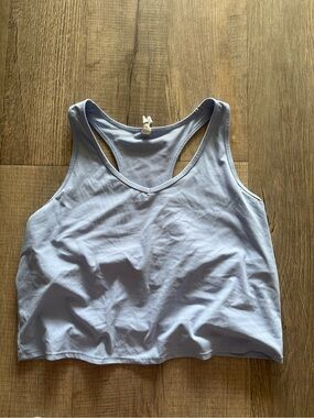 Avia Light Blue Ribbed Racerback Sports Crop